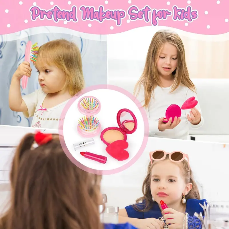 Simulation Girls Handbag Toy, 1 Box Colorful Kids Vanity Pretend Play Phone & Wallet & Makeup Toy & Other Accessories, Birthday Gift for Girls, Blocks, Miniature Set 6
