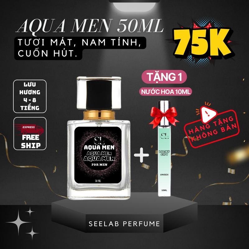 50ml nam Nước hoa nam Aqua Men 50ml - Thanh mát Cuốn hút - Seelab Perfume Cosmetic