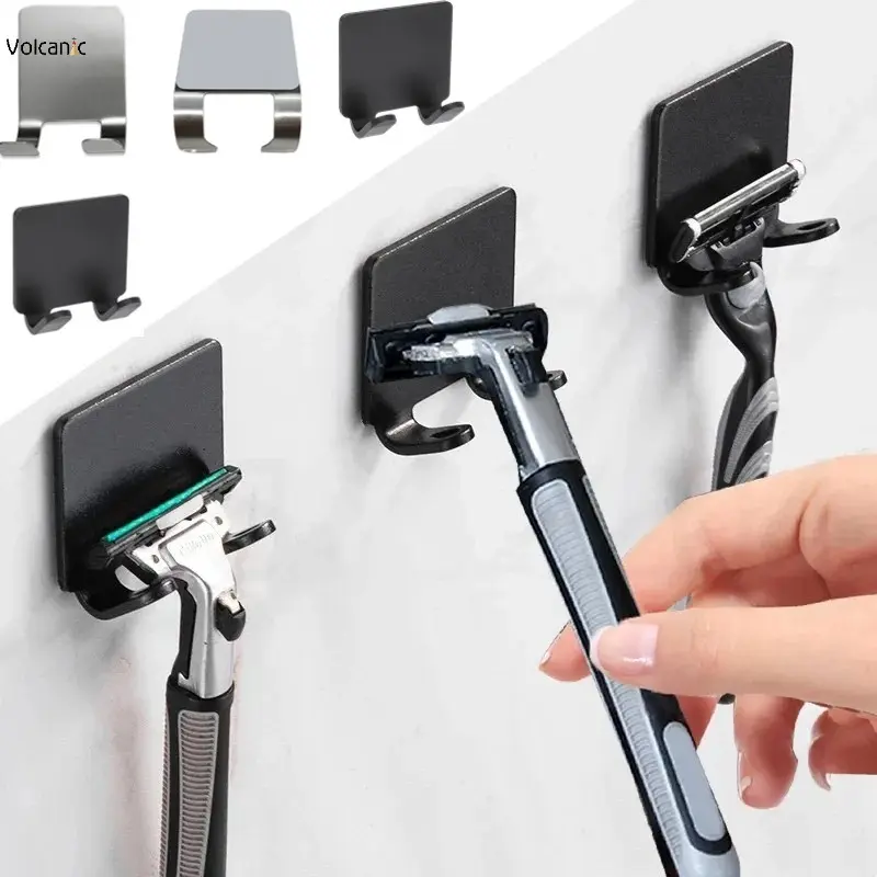 Multifunctional Self Adhesive Razor Holder Strong Punch-free Hooks for Bath Ball Towel Bathroom Door Kitchen Hanger Household Storage Supplies