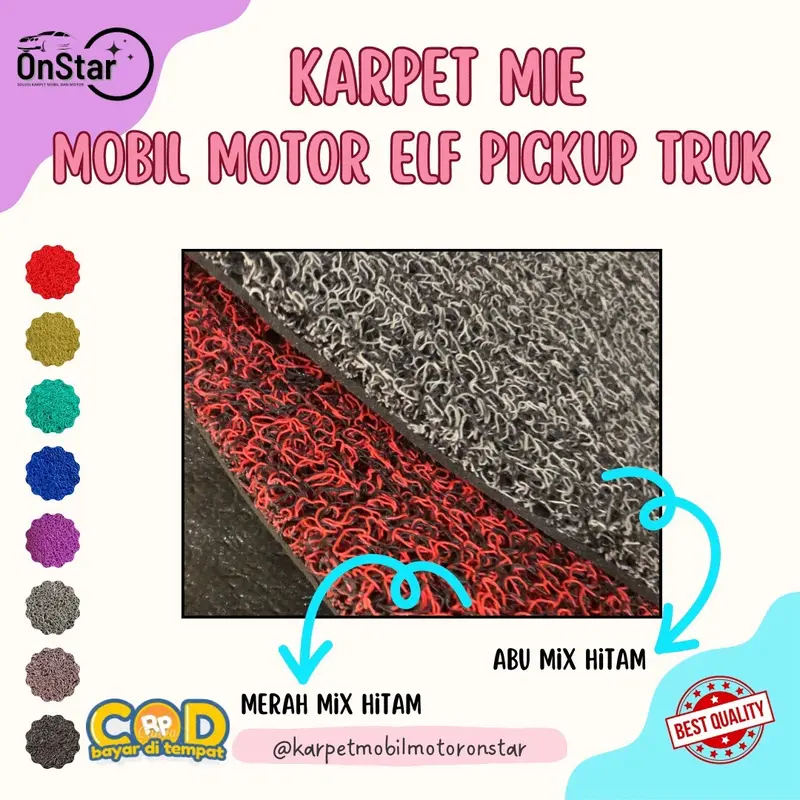 Karpet Mobil Grand Max Depan PVC Premium 1,6-1,8cm - Merah Car 5