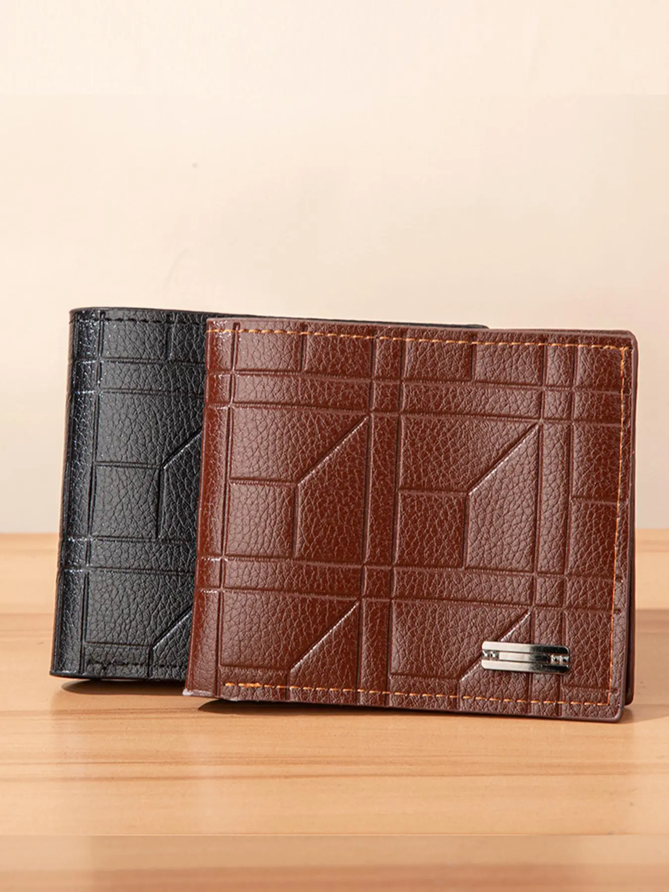 Men's Business Fashion PU Leather Wallet, Minimalist Plain Color Card Holder, Compact Design Wallet Suitable for Business Professionals and Students