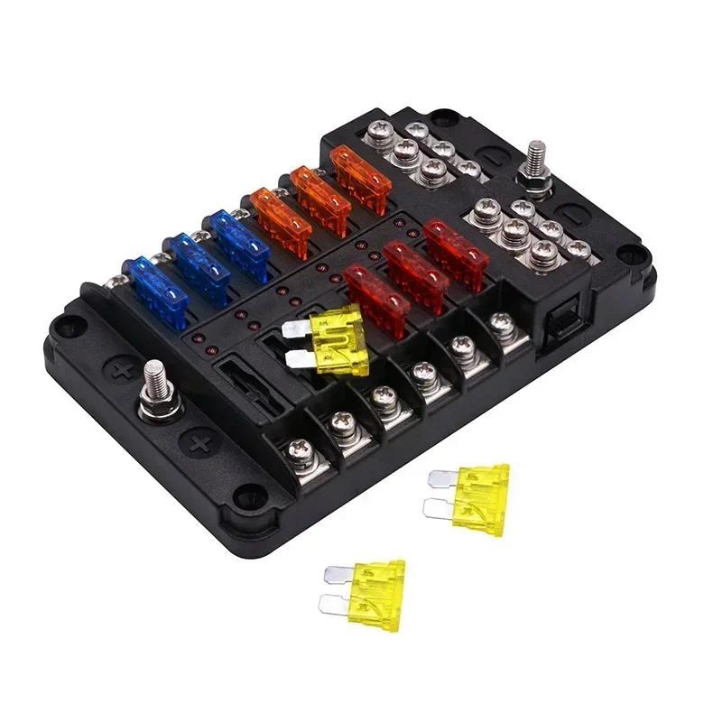 Product Introduction of 6/12 Way Blade Fuse 12-24V Car Boat Fuse Box Holder with Plastic Cover for Power Panel Board Camper RV Accessorie 12
