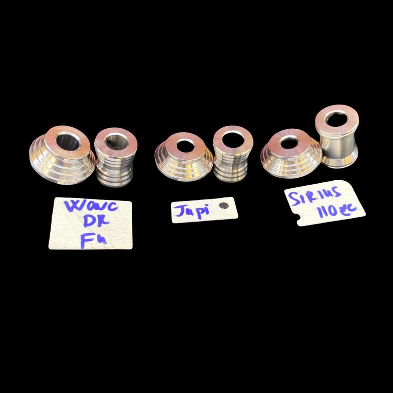 Bộ 2 canh bánh inox 304 gồm 1 cục bánh trước và 1 cục bánh sau (cục trước bên đĩa-cục sau bên má đùm) cho Honda đùm s110 và Sirius 110cc + Jupiter Phụ Tùng Phụ Kiện