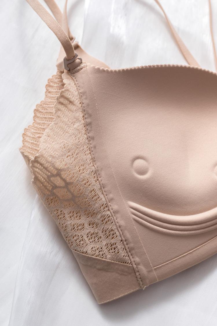 Product Introduction of Small Chest Gathered without Trace Wireless Seamless Front Button Beauty Back Underwear Ladies New Breast Holding Bra Thin 11