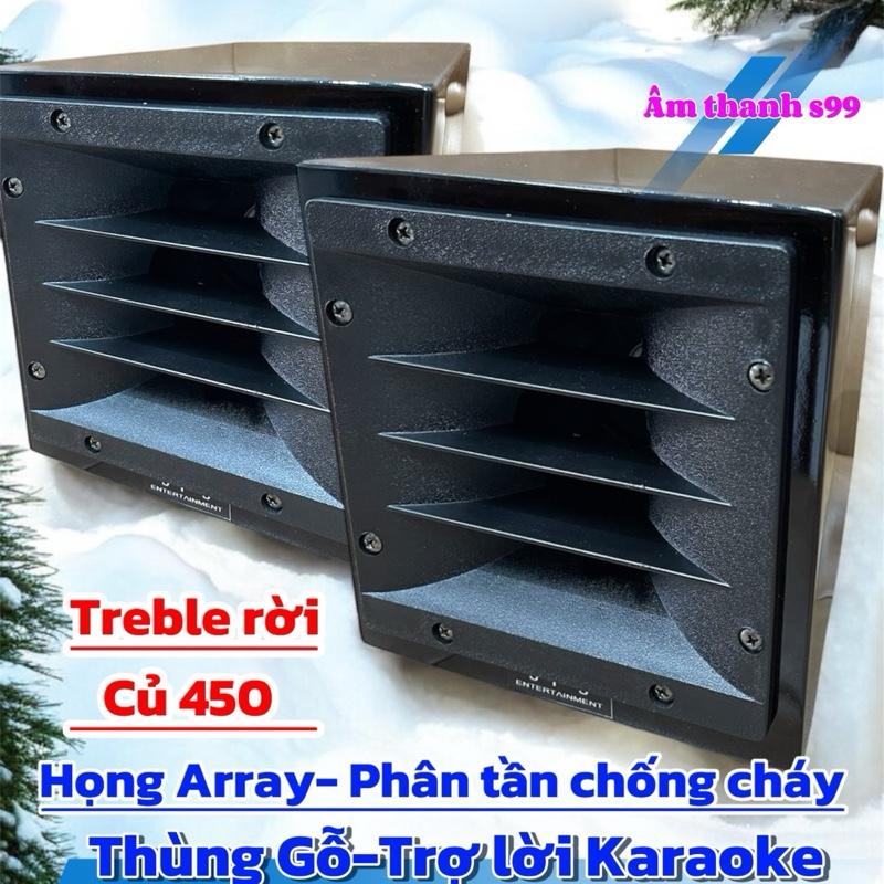 Loa Treble Rời củ 450-Chống Cháy - Họng Array Độ Phóng Xa đều.Thùng gỗ Sơn sang trọng 18x18x17,5.Chống nước.Phân Tần Chống Cháy.Tự giảm âm lượng 2s khi mở lớn hoặc gặp hú.Dùng cho loa Nghe Nhạc. Karaoke. Loa Full. Loa kéo. Loa xách tay. Phụ kiện âm thanh