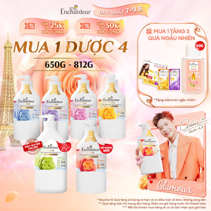 [MUA 1 ĐƯỢC 4]  Sữa Tắm Dưỡng Da Hương Nước Hoa Enchanteur Charming/ Sensation/ Delightful/ Romantic/ Magic 650gr - 812gr
