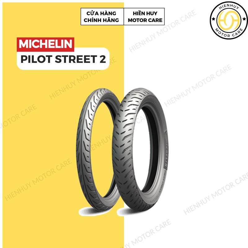 Vỏ lốp xe máy MICHELIN Pilot Street 2 không ruột nhiều kích thước 60 70 80 90 100 110 120 130 140 150 14 17 dành cho xe số, xe côn tay, xe tay ga - Phụ Tùng Phụ Kiện
