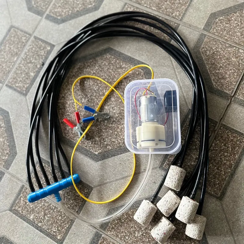 Sủi Oxy 12V Gắn Quạt Tản Nhiệt,Êm Bền Mạnh 0