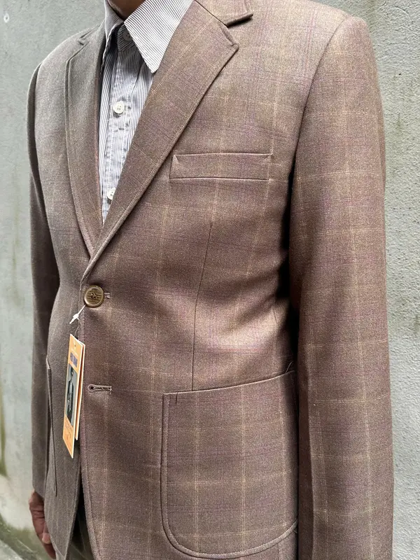 Áo Vest Đờ Mi Trung Niên Vàng Nâu Tây Kẻ Cao Cấp Nam Menswear 2