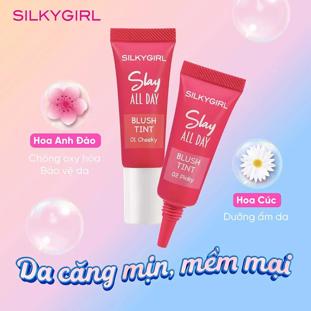Má Hồng Kem Silkygirl Slay All Day Blush Tint 10ml - Trang Điểm, Cosmetic