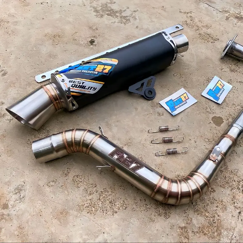 Knalpot Samlong original Fast27 inlet 38mm hitam coating Vario Beat Aerox Mio Scoopy dan lainnya Bracket 4