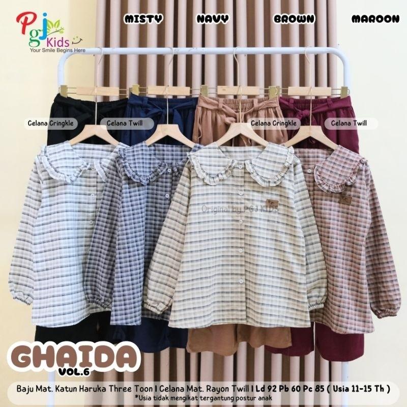 Ghaida Vol 6 Set Atasan + Celana Anak Perempuan Usia 11-15 tahun Set Kulot Anak Perempuan Remaja Original Pgj 1