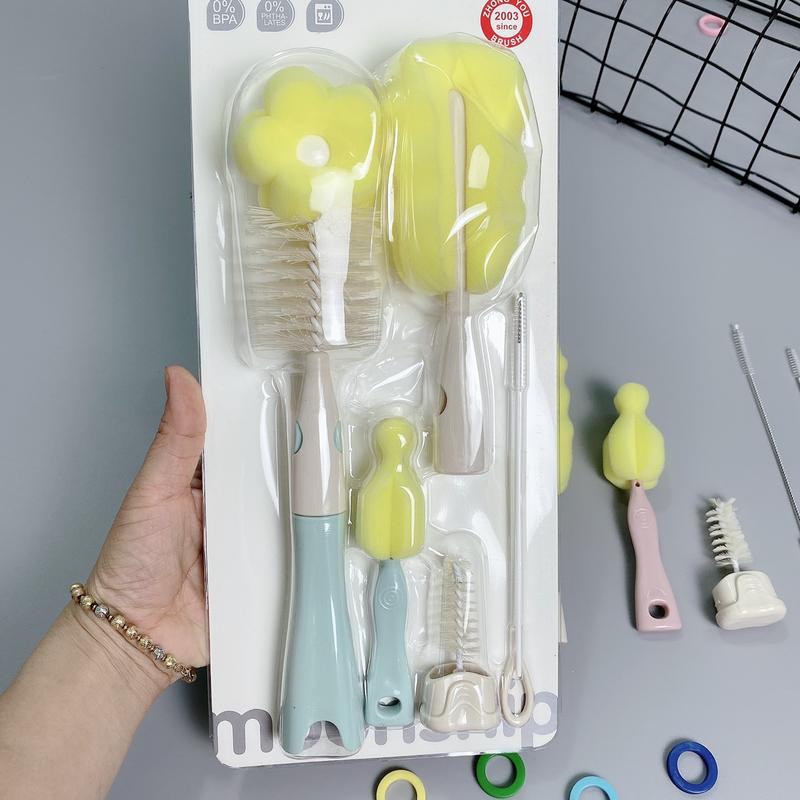 Bộ Cọ Rửa Bình Sữa Cho Bé 6 Chi tiết MOOSHIP Moon