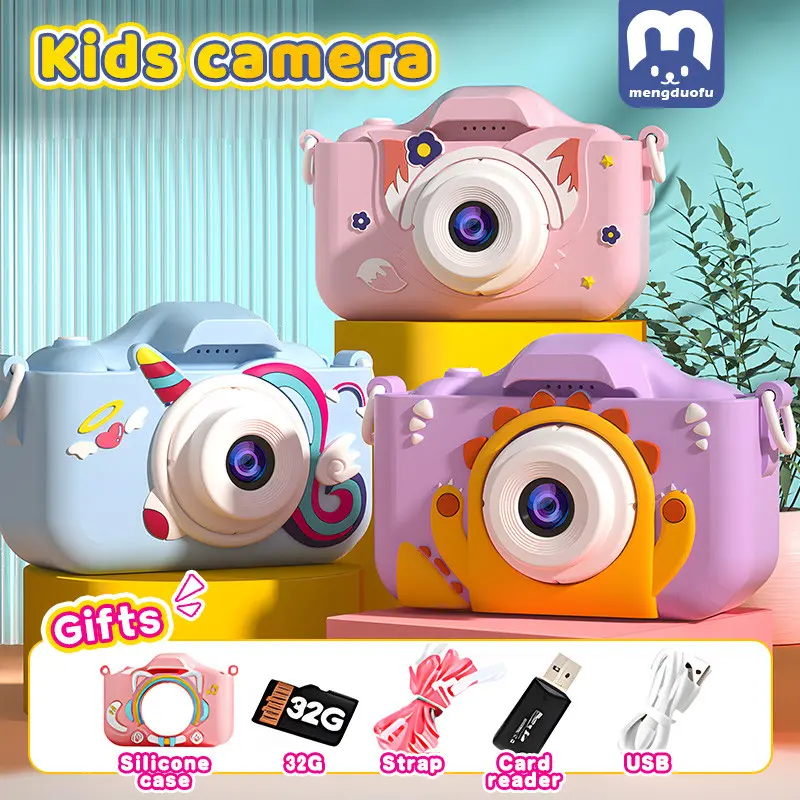 Kids Camera, 1080P Kids Digital Camera with 32GB TF Card,Unicorn Camera Cover/HD Video /5 Educational Games/8x Zoom/46 Photo Frames & Filters,Gifts for Boys Girls Age 3-8Y
