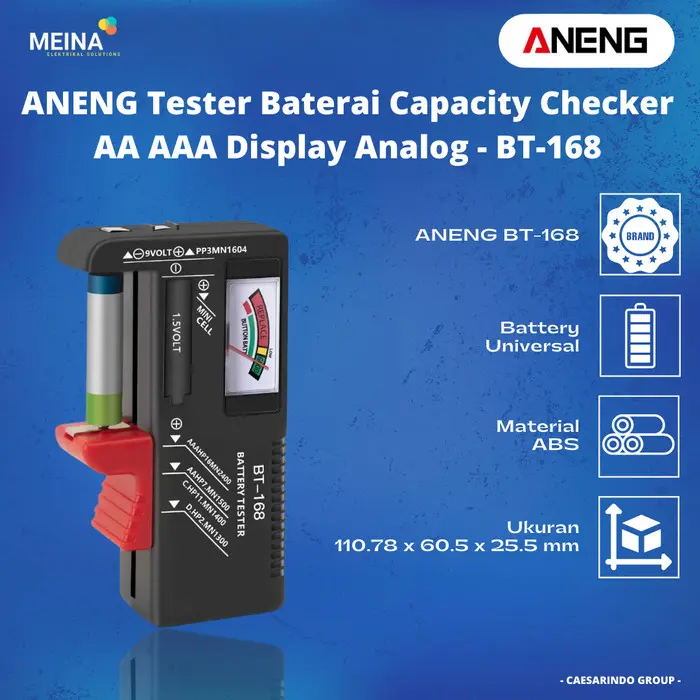 ANENG BT-168 TESTER BATERAI AA AAA CAPACITY BATTERY CHECKER DISPLAY