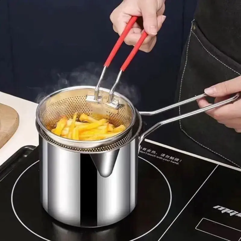 Nồi chiên nhúng ngập dầu chiên khoai tây, trụng bún, phở, luộc trứng,.. chất liệu inox 304 k gỉ.