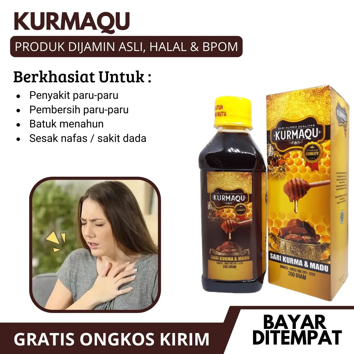 KurmaQu Gurah / Pembersih Paru Paru Sesak Nafas Batuk Berdarah Bronkitis TBC