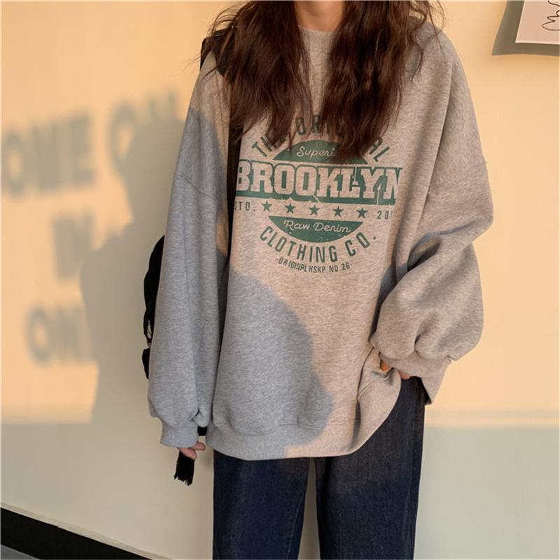 Product Introduction of Korean loose plus size round neck sweatshirt, men's and women's autumn and winter casual fashion jacket, hooded top 3