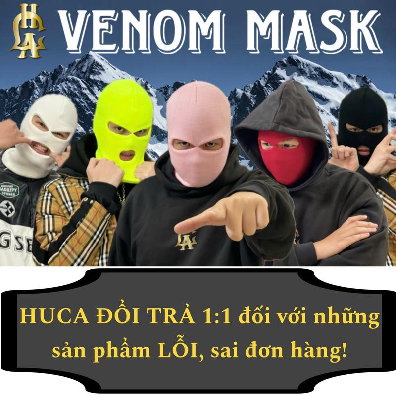 Mũ Len VENOM MASK Mũ Chiến Thuật Đi Xe Mặt Nạ Trượt Tuyết Mũ Trùm Kín Mặt Mũ Balaclava Mùa Đông 2 Cách Đội Mặt Nạ 2 Trong 1 Phụ Kiện