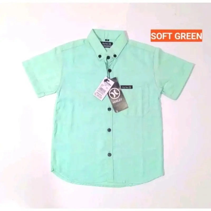 Kemeja Polos Anak-Anak terlaris, lengan pendek usia tanggung 2-15 tahun Polos Katun Laki-Laki 4