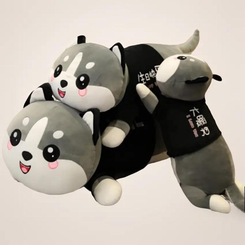  Gấu Bông Mèo Bông Alaska Siêu Mềm Êm Mịn Thú Bông Mèo Bi Husky Xám Siêu to khổng lồ Thú Nhồi Bông Toy 