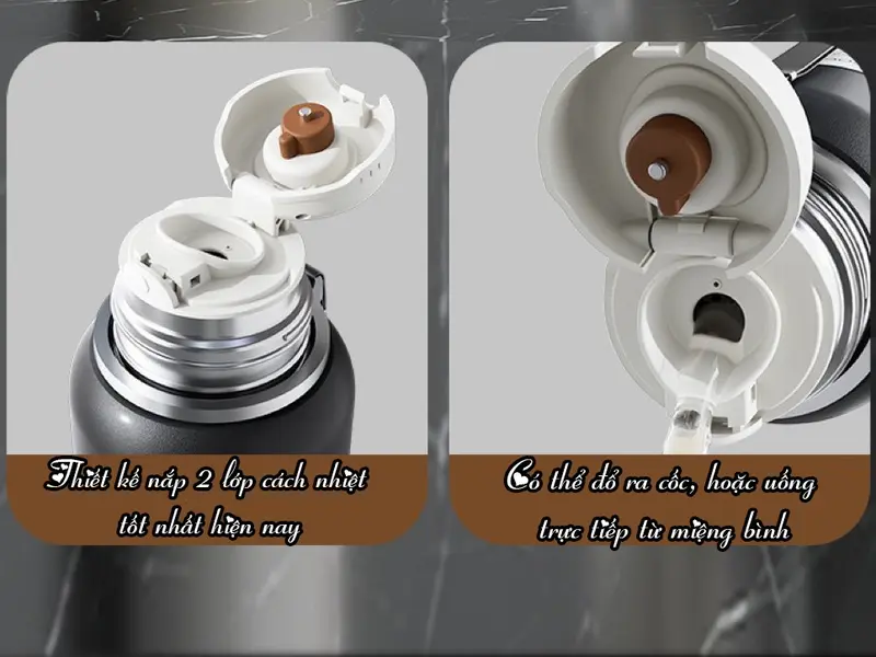 Bình giữ nhiệt inox 316 TAMIDI, bình giữ nhiệt dung tích 600ml-1500ml có nắp làm cốc, tích hợp lưới lọc trà-BTC05 6