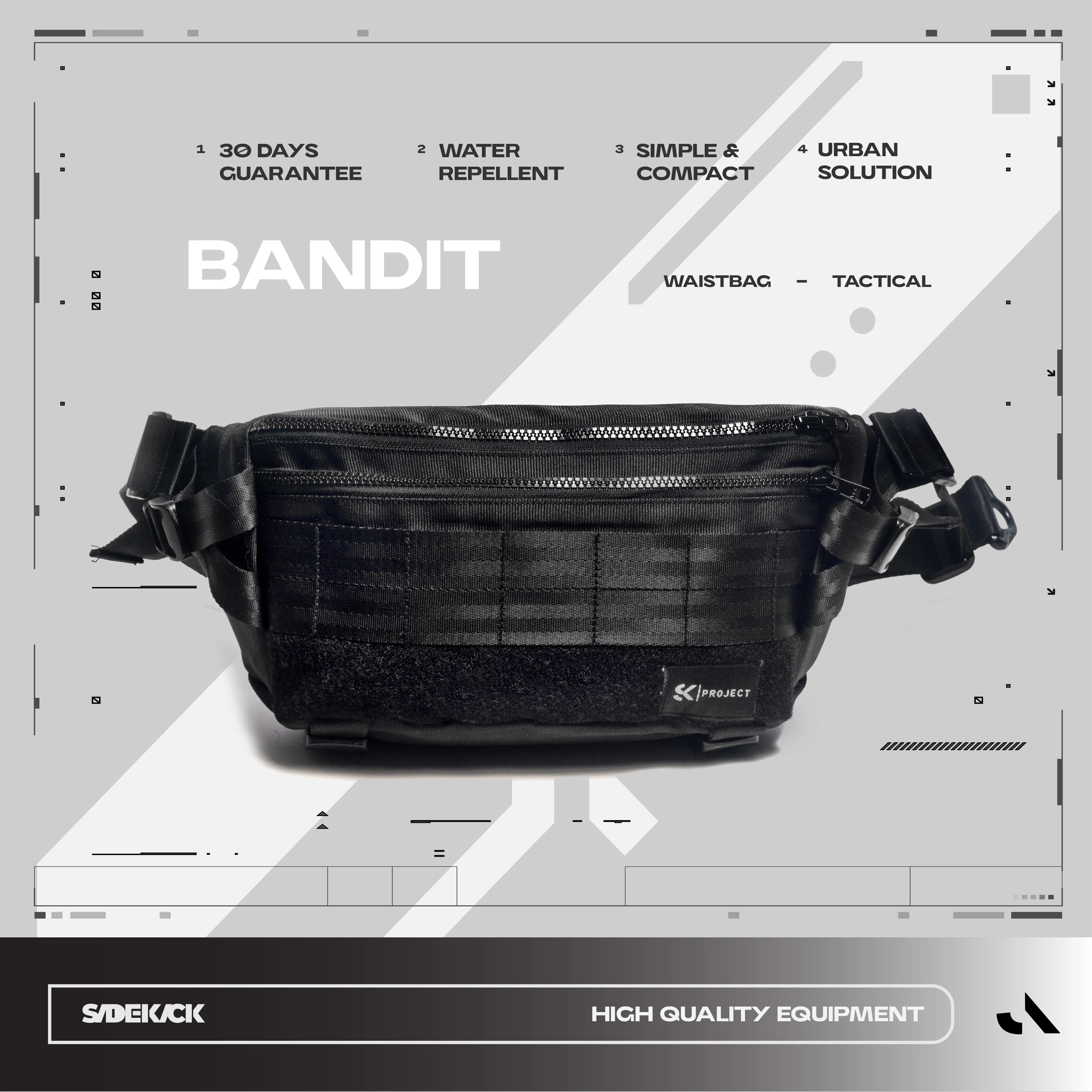 Sidekick Project  BANDIT - Waist Bag Pria Pinggang Waistbag Cowok
