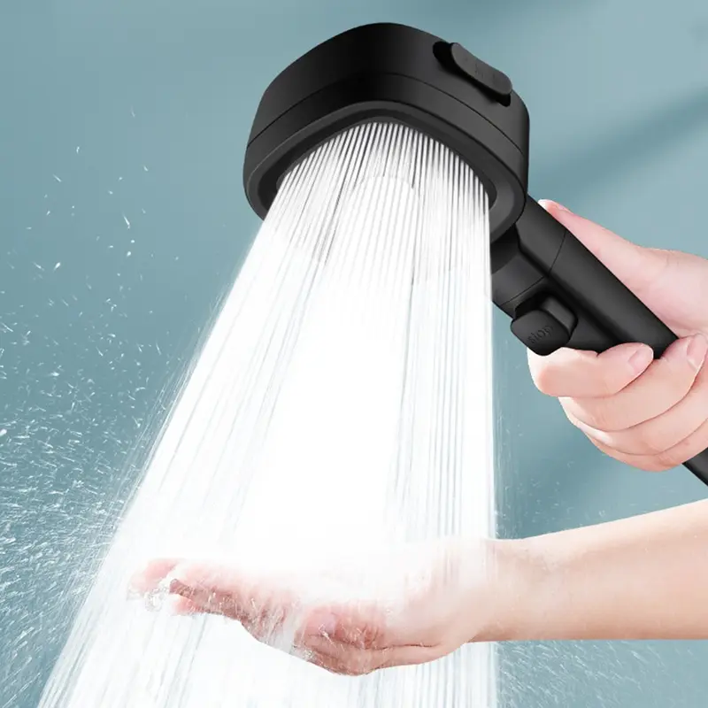 Đầu Vòi Hoa Sen Áp Suất Cao, 3 Chế Độ, Có Nút Bật / Tắt, Máy Phun Nước, Dành Cho Nước 0