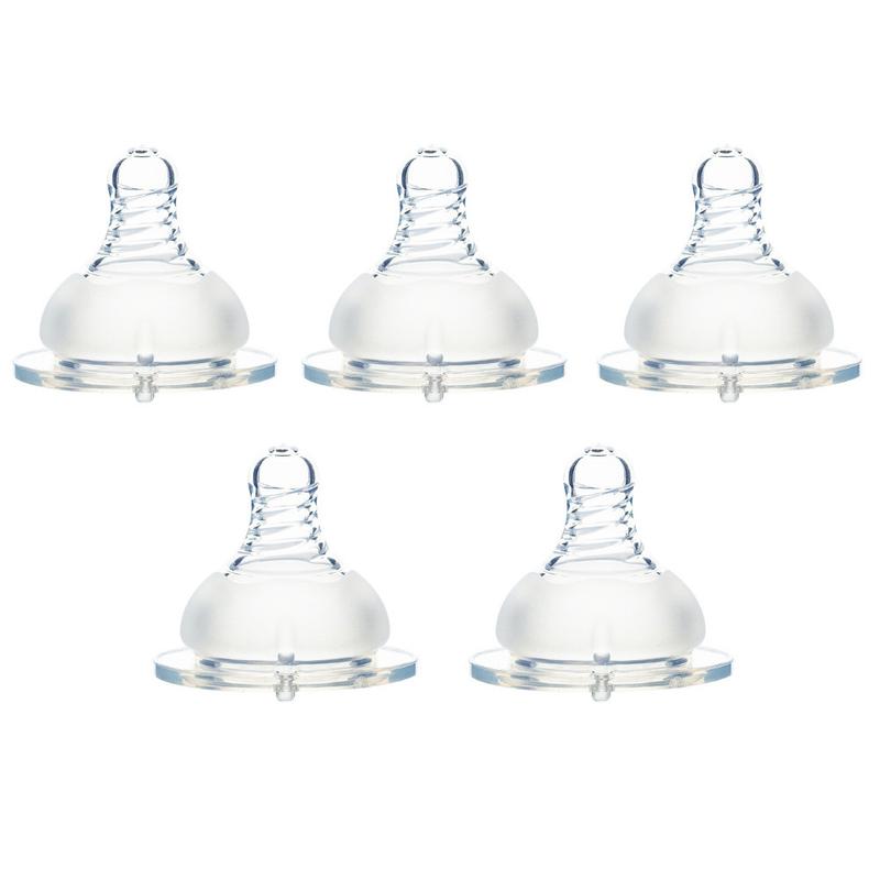 Lhebayrt 5Pcs Baby Silicone Wide Neck Spiral poyuasezPacifier Teat Dummy Feeding Soother 1