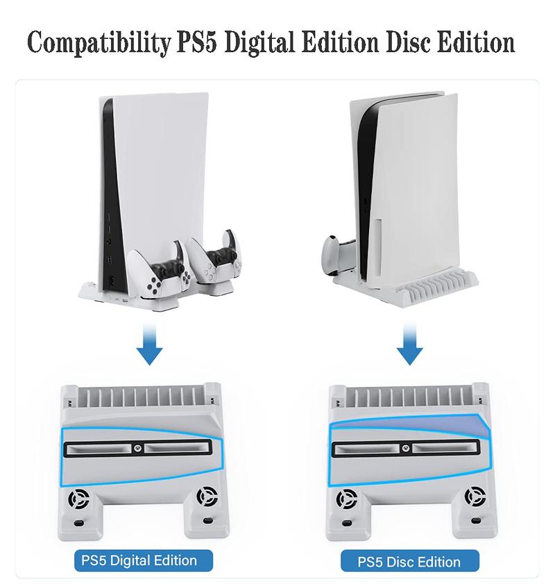 Product Introduction of TP5-0593 P5 Charger Cooling Stand Fan Charging Dock Station With Disc rack Accessories Console 15