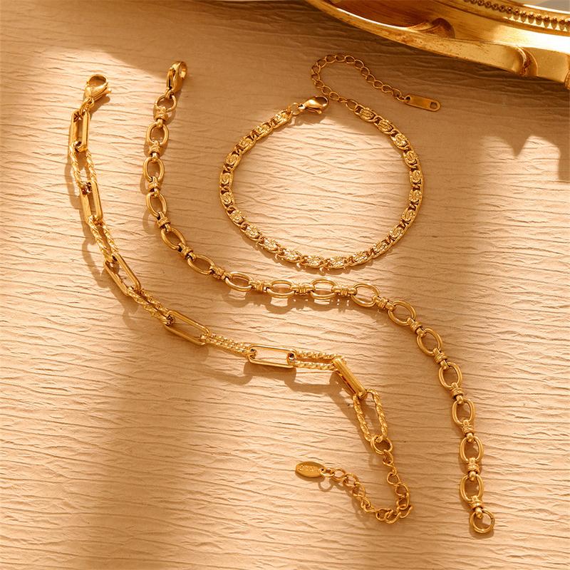 Product Introduction of Fashion new Europe and the United States cold wind titanium steel bracelet colorfast jewelry. 1