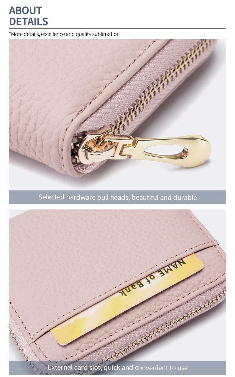 Product Introduction of New Genuine Leather Multi-Functional Short Wallet Women's Niche Coin Pocket Card Holder 23