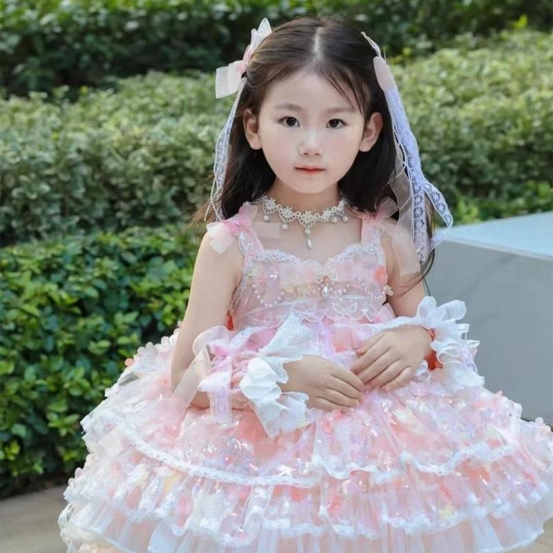 Váy Công Chúa Thời Trang, Dopamine, Váy Lolita Bé Gái Mới, Đuôi Lớn, Thích Hợp Cho Sinh Nhật Và Biểu Diễn Ngày Của Trẻ Em, Thời Trang, Dễ Phối Đồ, Cá Tính, 7678 4