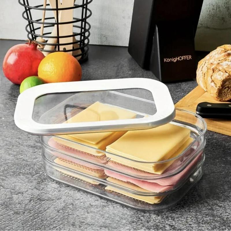 Food Storage Box, 1 Count/2 Counts Food Storage Container with Lid, Reusable Leak-proof Food Preserving Container for Home Kitchen, Utensils 2