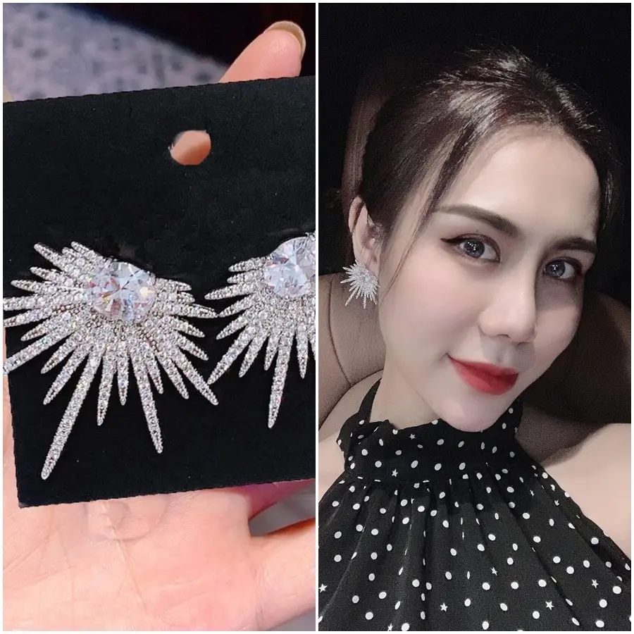 Khuyên tai SC52 tiệc sang chảnh đá thiên nhiên