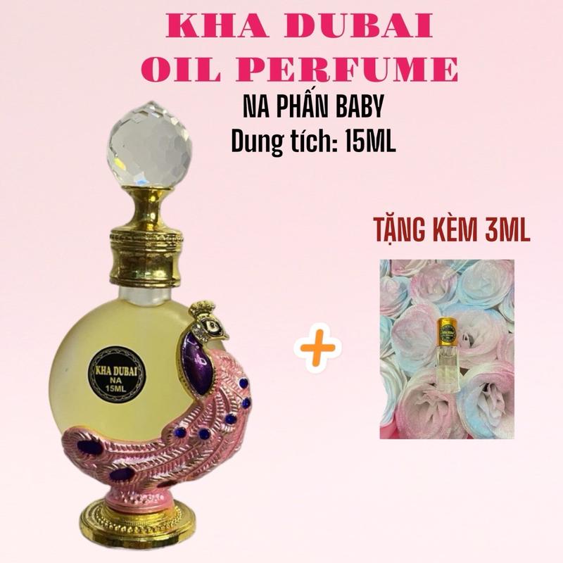 [ KÈM 3ML ] NA15 - Tinh dầu nước hoa Kha Dubai oil perfume 15ml công hồng mùi Na phấn ba by dịu nhẹ Phụ nữ