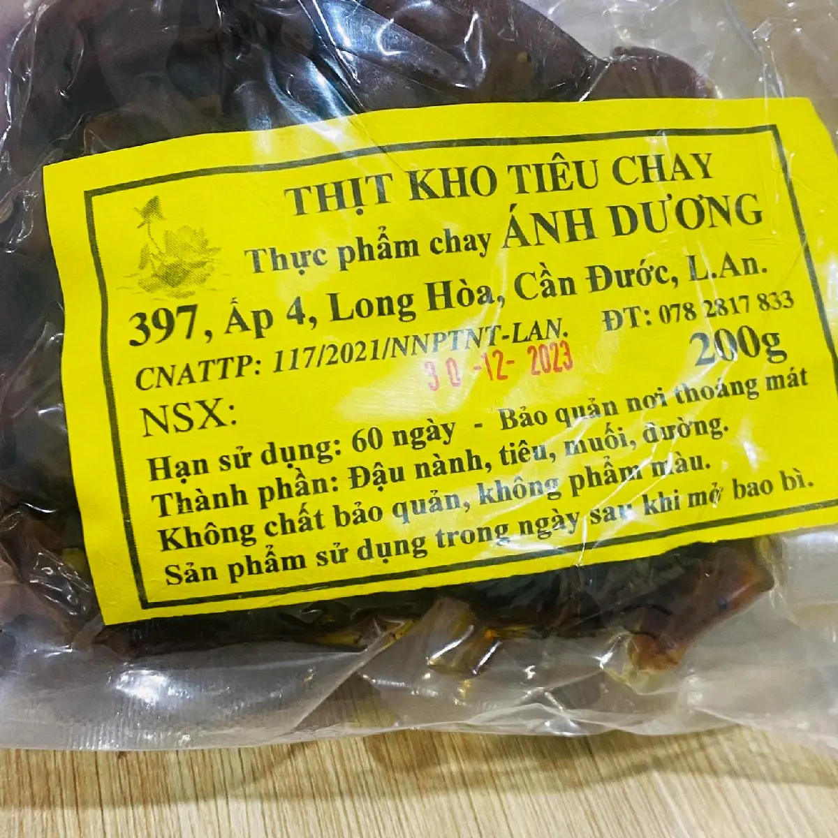 bịch thịt kho tiêu chay ăn cơm 180g