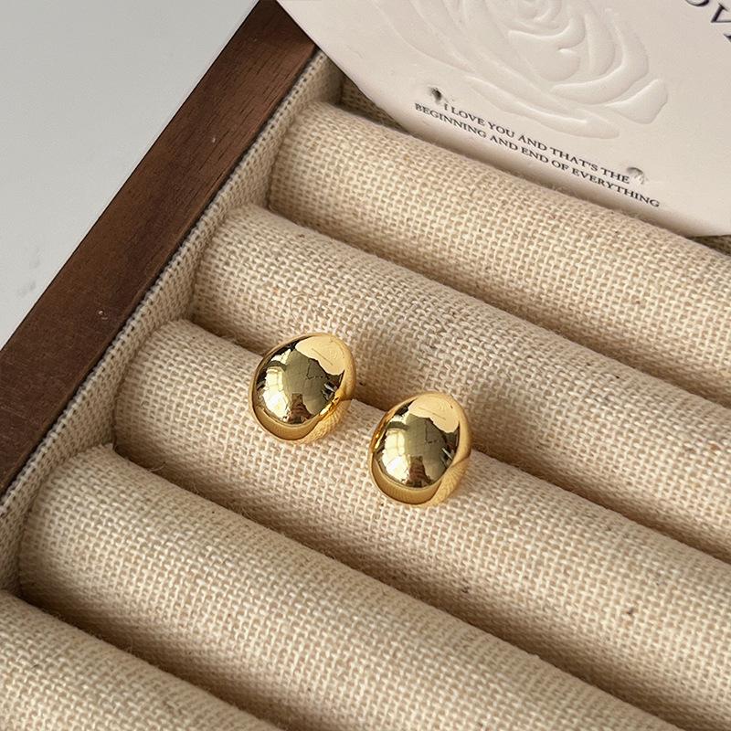 Product Introduction of 925 Sterling Silver Needle High-Grade French Style,Retro round earrings geometric earrings female,Simple and Small Earrings Cold Style All-Match Earrings 5