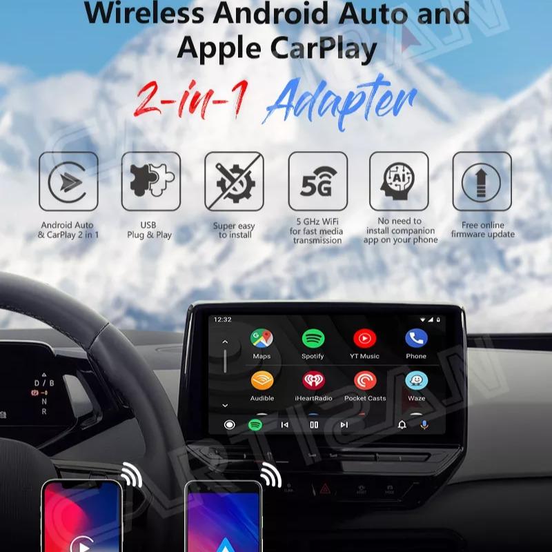 Bộ chuyển đổi Android Auto + Apple CarPlay không dây CARTIZAN CPA-300 cho màn hình ô tô hỗ trợ Ảndroid Auto và CarPlay 5