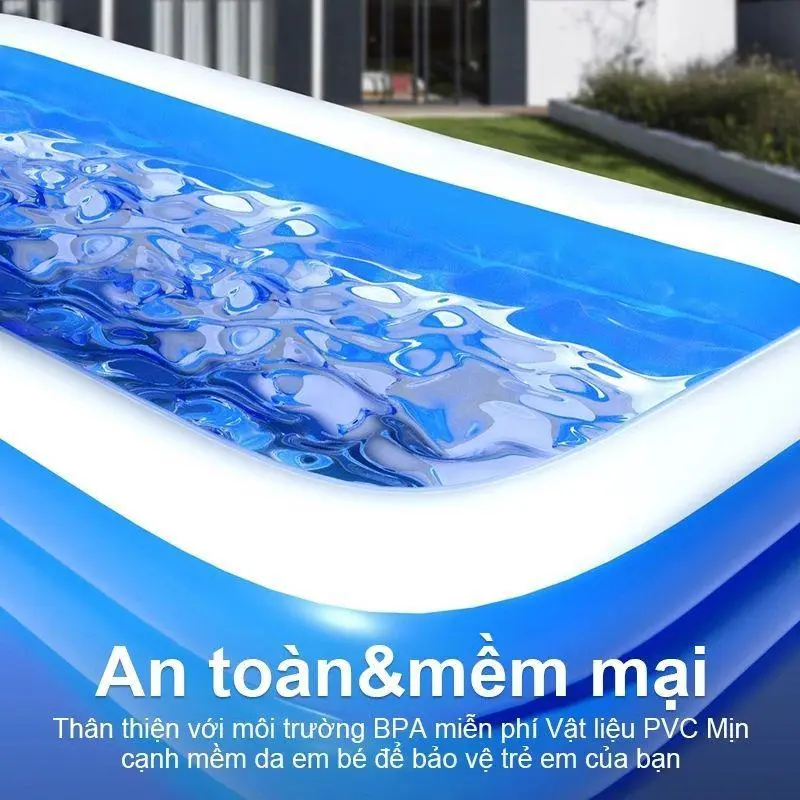 【Flash sale】Bể Bơi Cho Bé 3 Tầng Bơm Hơi Tại Nhà Nhiều Kích 1.2m/1.8m/2.1m/3.05m - Đồ Chơi quây  nhựa tặng phao và máy bơm 5