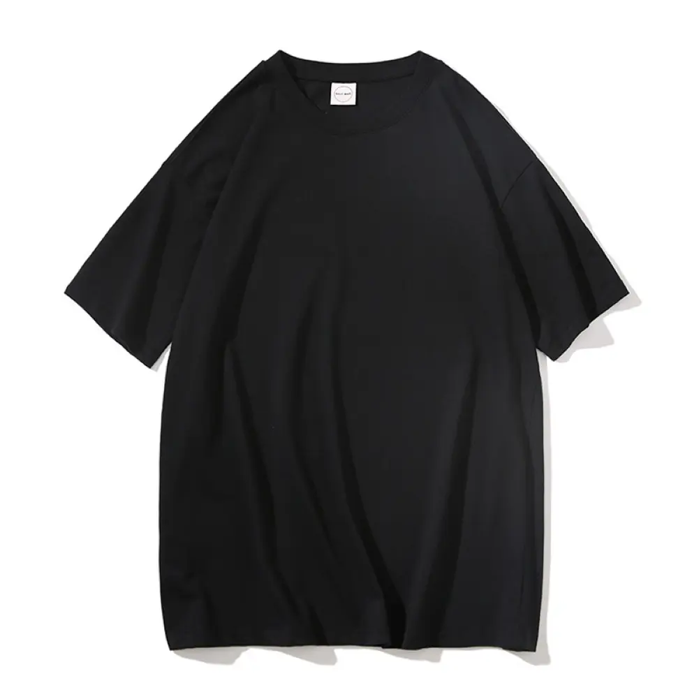 hwuaing Summer Unisex Casual Solid Color Top O Neck Short Sleeve Plus Size Base Shirt