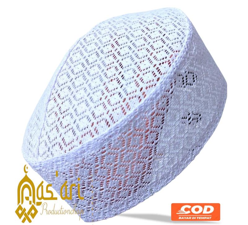 Product Introduction of (ECER)PECI KOPIAH ALDAN JARING/HRG TERMURAH Peci Songkok Muslim Nyaman Hitam Putih Dewasa Motif Haji Pria 2