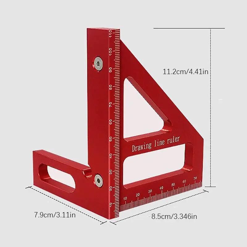 3D Multi-angle Measuring Ruler, Portable Woodworking Square Protractor, Woodworking Triangle Ruler, Hand Measuring Tool for Engineer Carpenter, Valentine's Day Gift 2