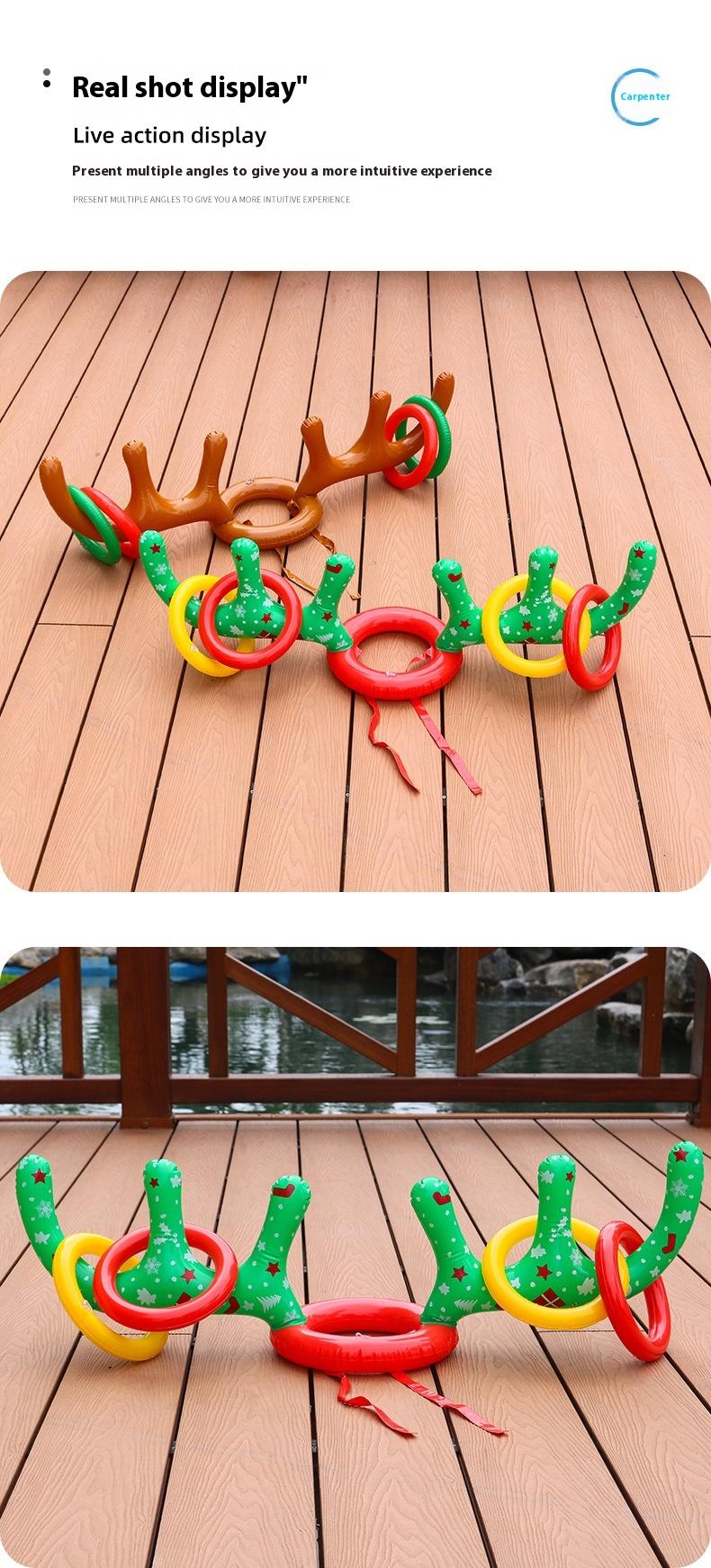 Product Introduction of Inflatable Toys Christmas Inflatable Antlers Hoop Children's Inflatable Game Hoop Throwing Hoop Toys 2