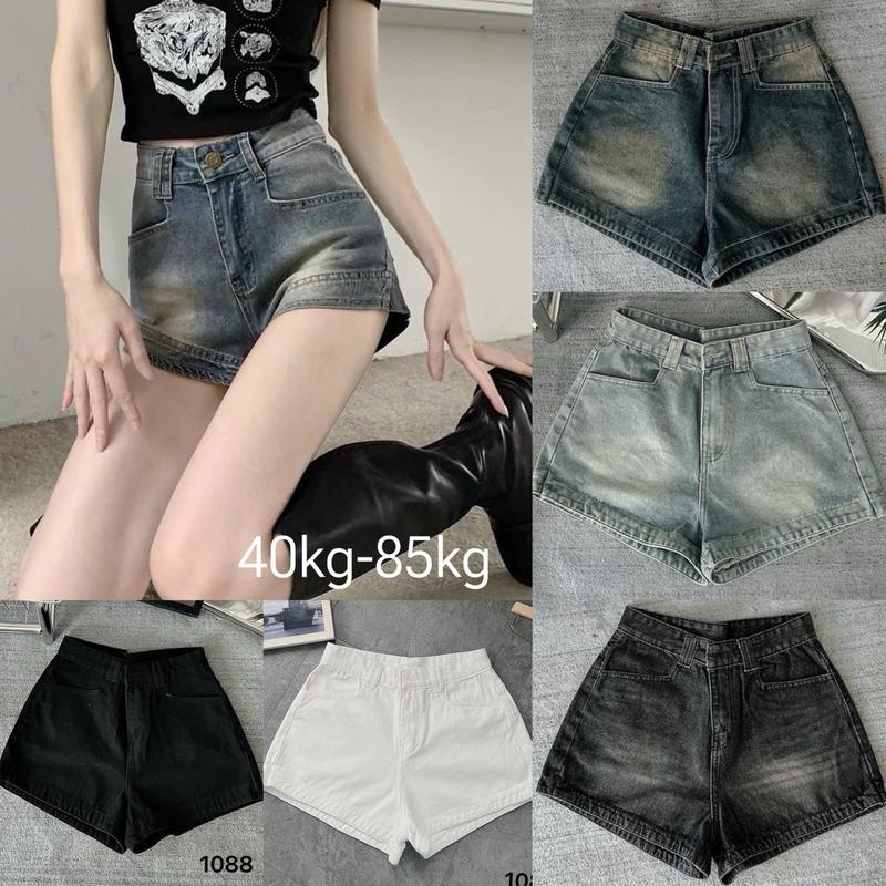 Quần short jean nữ bigsize 40- 90kg lưng cao trơn dễ phối đồ Ms1088