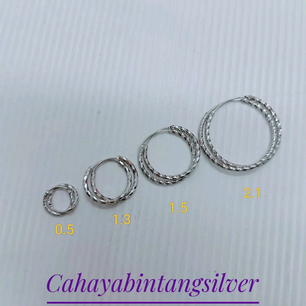 ANTING GIPSI.ANTING PERAK ASLI 925 LAPIS MAS ANTI KARAT