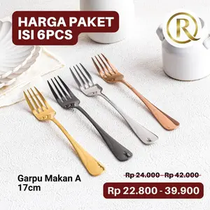 ROSTIA Paket isi 6pcs Garpu Makan A Stainless Steel Korea Tebal 17cm