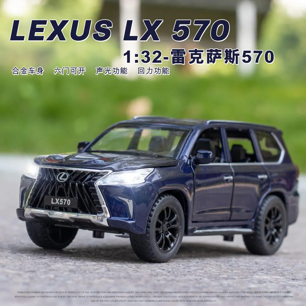 1 32 LEXUS LX570 High Simulation Diecast Metal Alloy Model car Sound Light Pull Back Collection Kids Toy Gifts A257