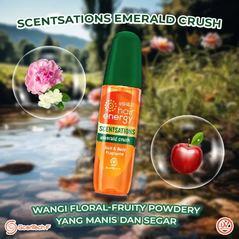 MAKARIZO Hair Energy Scentsations Hair Body Fragrance 100 mL I Parfum Rambut Wanita Spray  Perfume 7