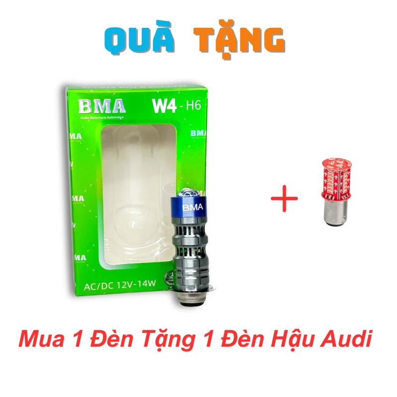 Đèn Pha Bi Cầu X8/W4 BMA 12 24V Điện Bình Chân Đèn M5 Lắp Dream, Wave Nhỏ, Future 1... Led  Phụ Tùng